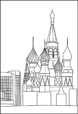 Basilius Kathedrale in Moskau als Malvorlage
