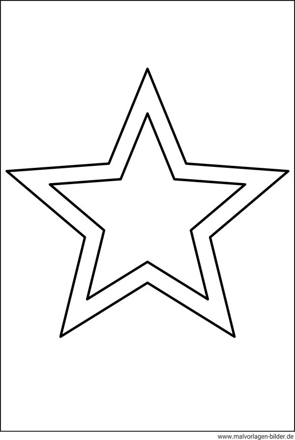 Ausmalbild Stern mit 5 Zacken zum Ausdrucken