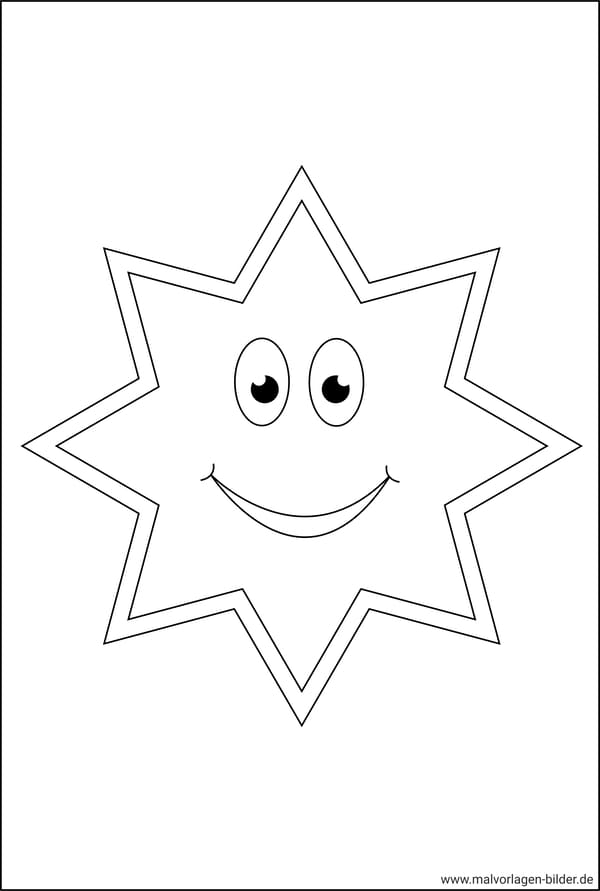 Stern mit Gesicht Ausmalbild