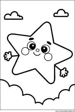 Stern mit Händen Ausmalbild für Kinder