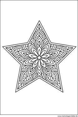 Stern mit Muster Ausmalbild für Erwachsene