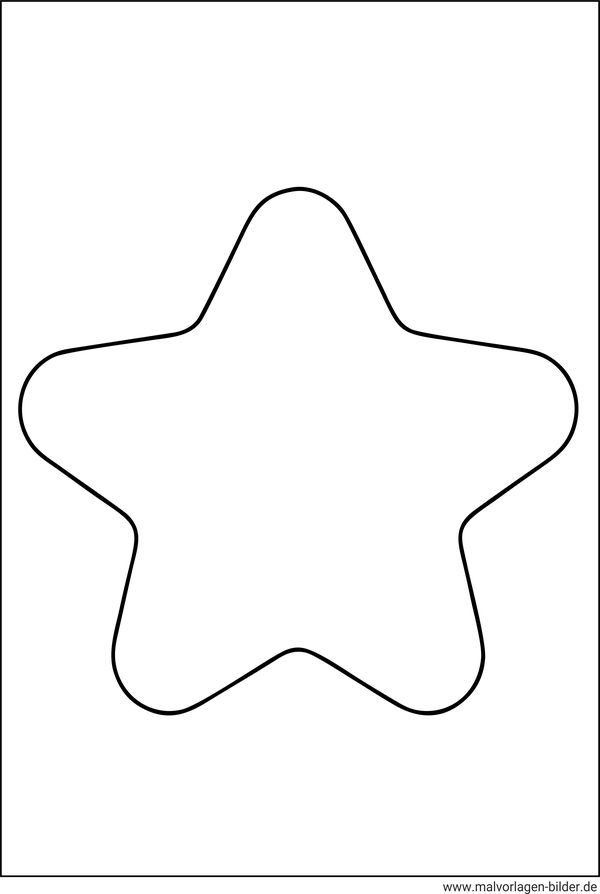 Stern mit runden Ecken Ausmalbild
