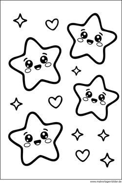 Vier Sterne Ausmalbild zum Ausmalen