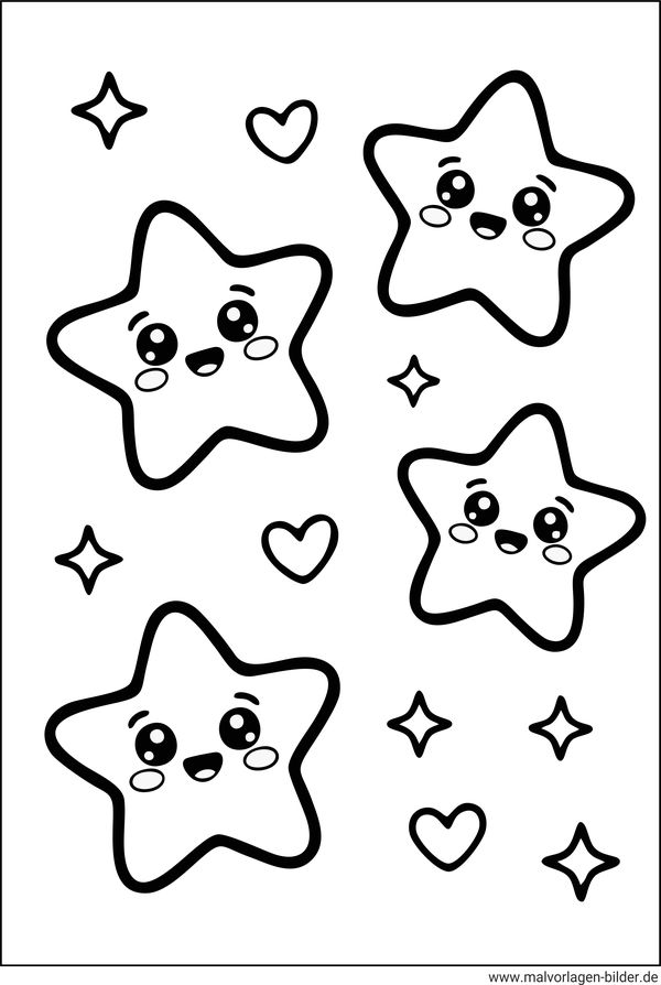 Vier Sterne Ausmalbild