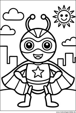 Käfer kleiner Held Ausmalbild für Kinder