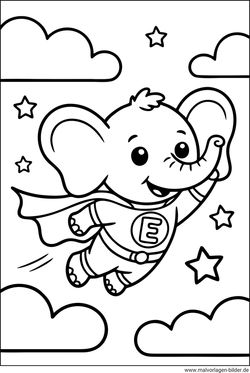 Superelefant tierischer Superheld für Kinder im Kindergarten