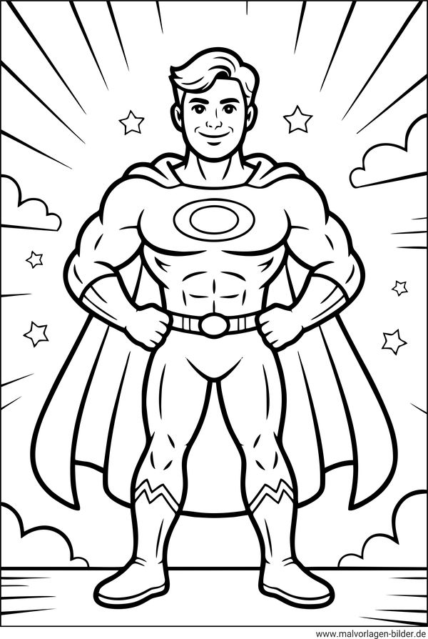Superheld Ausmalbild kostenlos