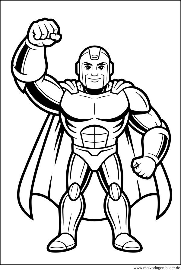 Superheld Ausmalbild zum kostenlosen Ausdrucken