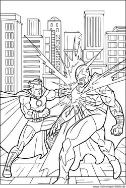 Superheld kämpft PDF Vorlage download