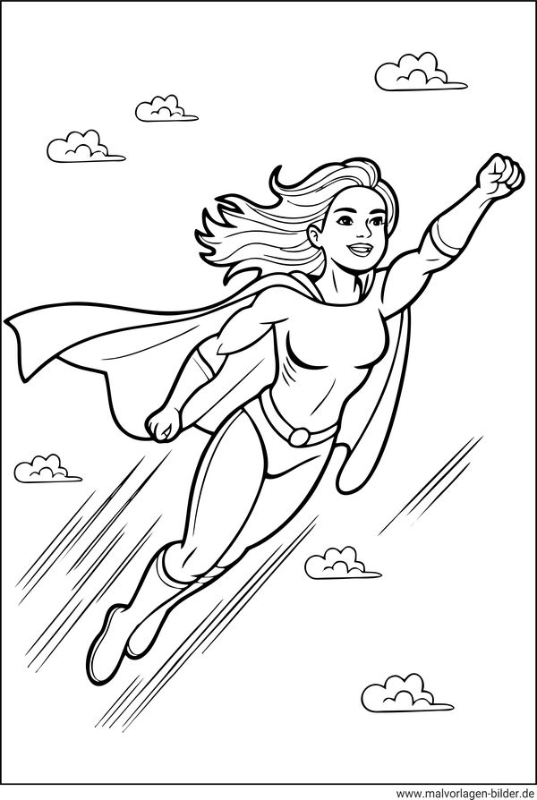 Superheldin Ausmalbild
