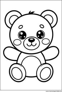 Teddybär Ausmalbild ab 3 Jahren
