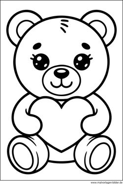 Teddybär Herz Ausmalbild Ausmalen