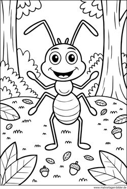 Ameise Ausmalbild drucken und ausmalen