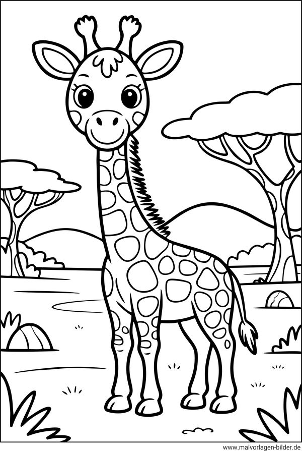 Ausmalbild Giraffe