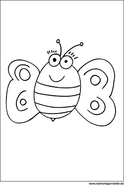 ausmalbilder mit einer Biene für Kinder ab 3 jahren