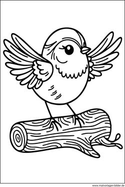 Süßer Vogel Ausmalbild drucken