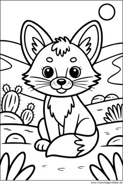Wüstenfuchs Ausmalbild ausdrucken