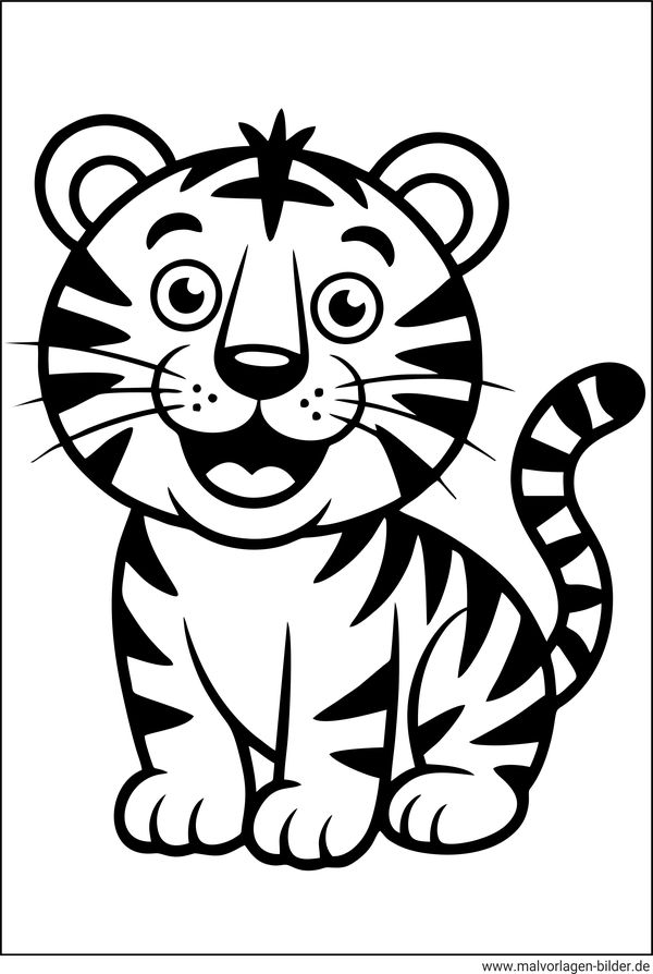 Niedlicher Tiger Ausmalbild Kindergarten