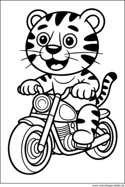 Tiger Motorrad Ausmalbild