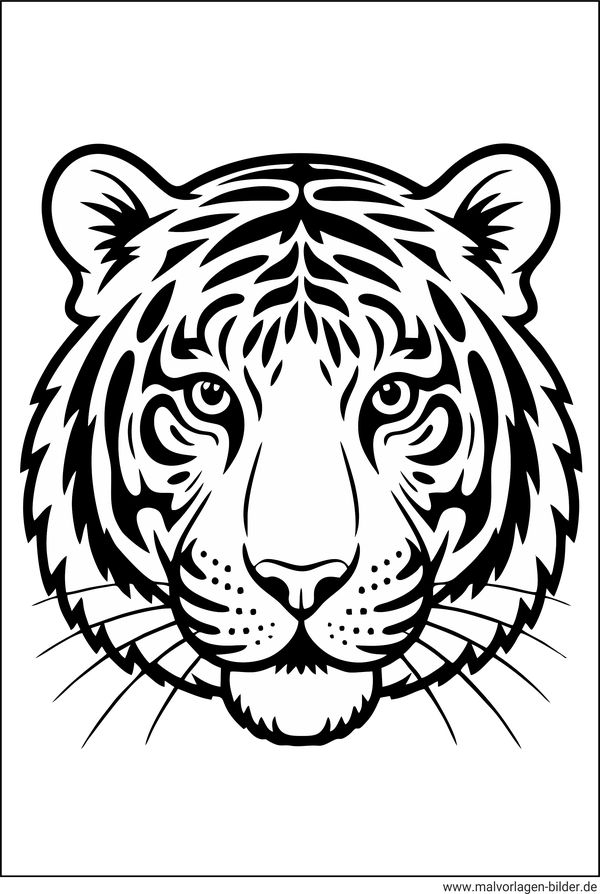 Tigerkopf Ausmalbild