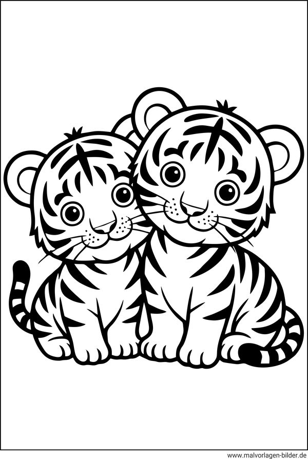 Zwei Babytiger Ausmalbild