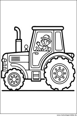 Traktor Seitenansicht Ausmalbild