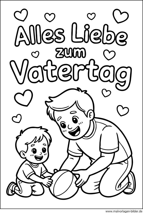 Alles liebe zum Vatertag Ausmalbild