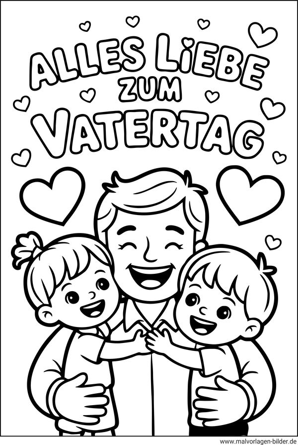 Ausmalbild Alles liebe zum Vatertag
