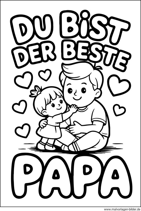 Bester Papa und Tochter Ausmalbild