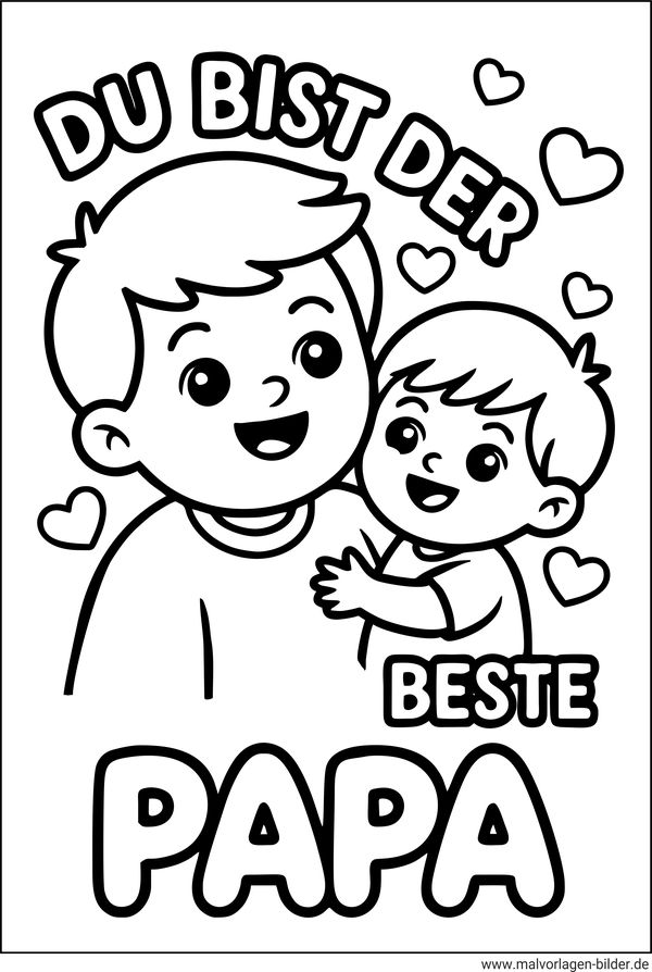 Du bist der Beste Papa Ausmalbild