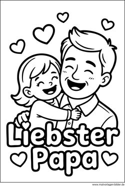 Liebster Papa und Tochter Malbild Vatertag