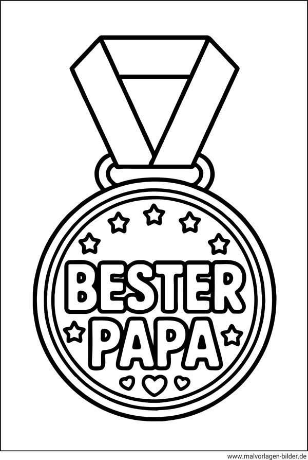 Medaille Bester Papa als Vorlage zum Ausdrucken