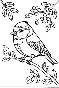 Blaumeise Ausmalbild kostenlos