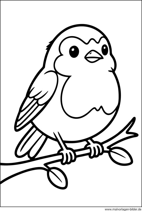 Kleiner Vogel Malvorlage für Kinder
