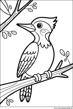 Specht Ausmalbild drucken und ausmalen