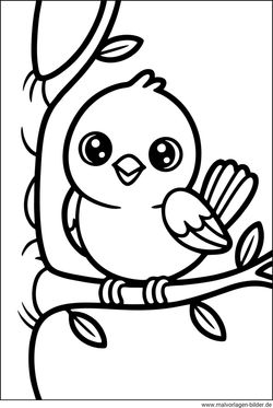 Vogel Ausmalbild einfach gratis drucken