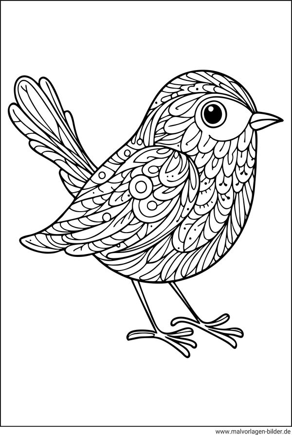 Vogel mit Muster Ausmalbild