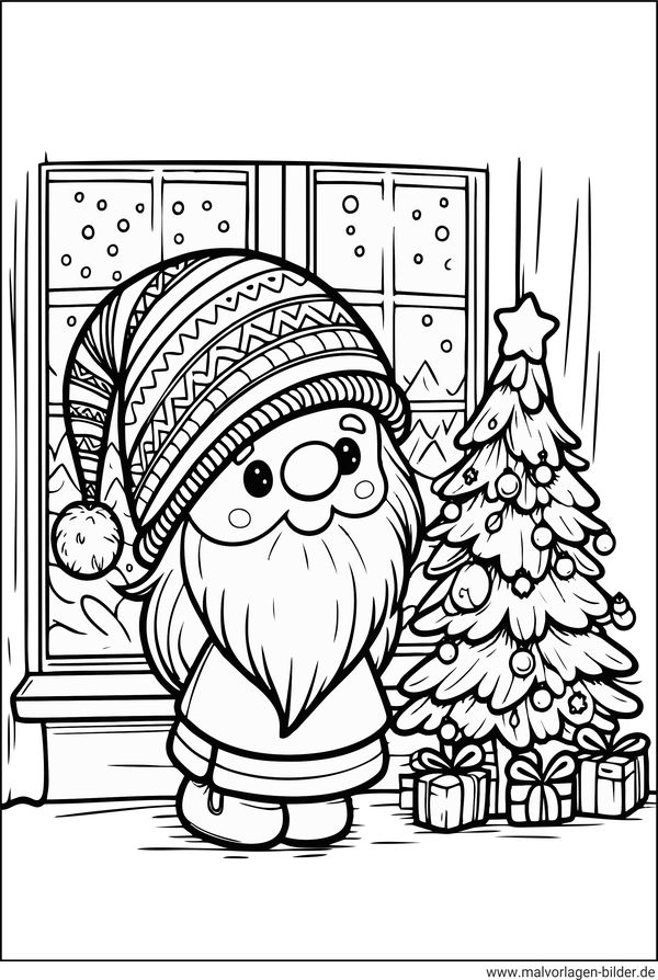 Ausmalbild Weihnachtswichtel