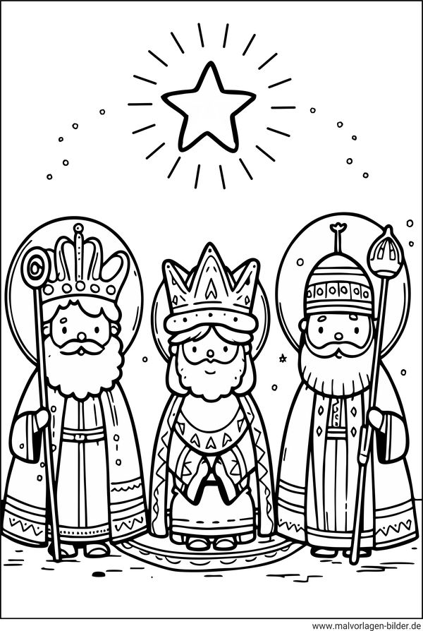 Die heiligen drei Könige Ausmalbild