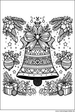 Glocke Ausmalbild Weihnachten für Erwachsene