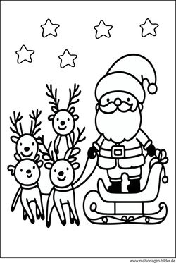Weihnachtsmann Ausmalbild einfach für Kinder