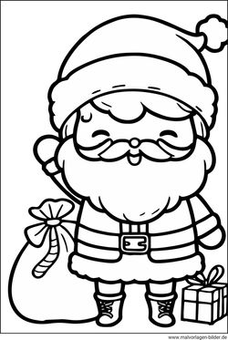 Weihnachtsmann Ausmalbild gratis herunterladen