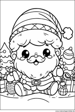 Weihnachtsmann Ausmalbild zum Drucken Malen kostenlos