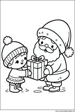 Weihnachtsmann Geschenke Ausmalbild kostenlos ausdrucken