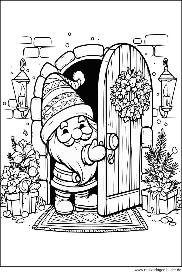 Weihnachtswichtel Malvorlage zum Ausdrucken