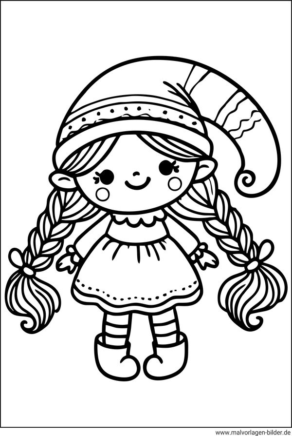 Ausmalbild Wichtelmädchen