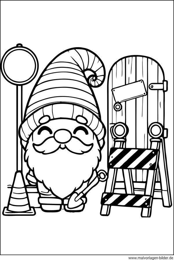 Wichtelbaustelle Ausmalbild