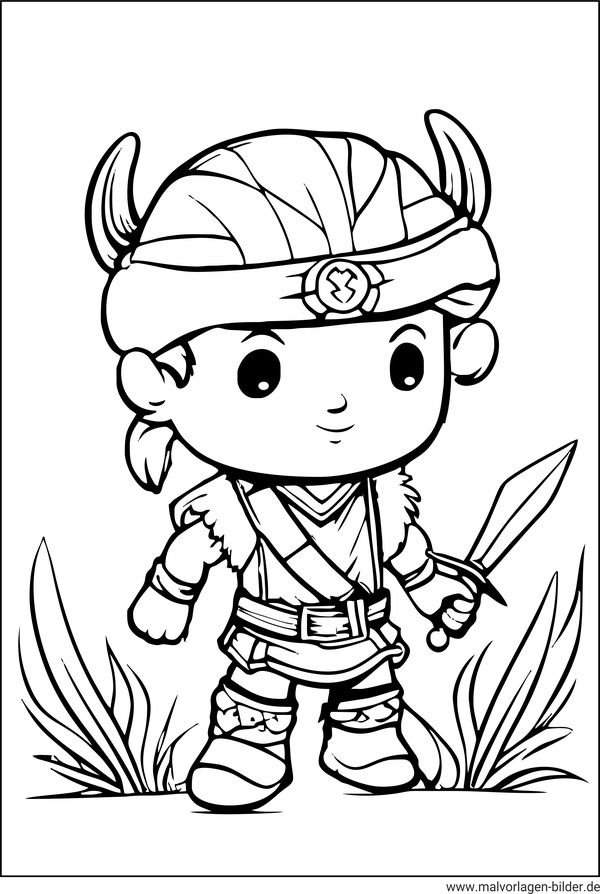 kleiner Wikinger Ausmalbild