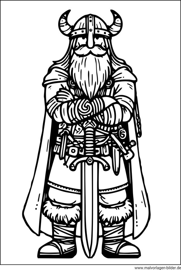 Wikinger-Krieger Ausmalbild