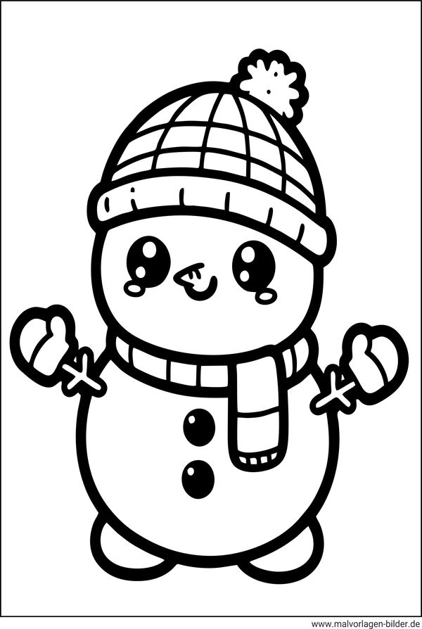 Schneemann Ausmalbild einfach